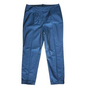 Escada Pants Womens Size 36 Solid All Navy Blue Crop Leg Lightweight Nylon